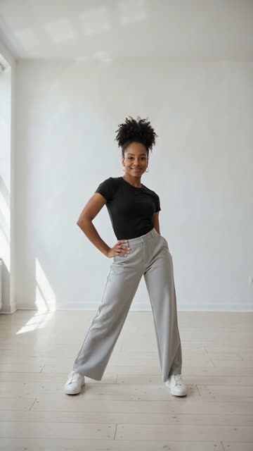 Step 4: the hand-on-hip finish facing the camera, from our sample