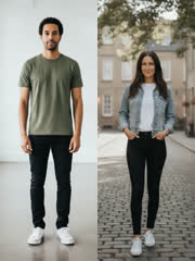 Not this: two adults in one photo (AI-made models)