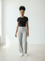 Good: one adult standing, full body from head to shoes (AI-made model)